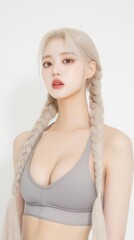 Cool portrait of a young Asian woman in sportswear