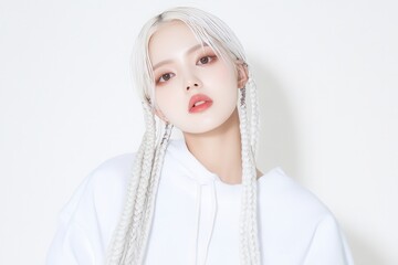 Cool portrait of a young Asian woman in sportswear