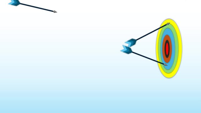 Shooting arrows on target to reach aim of the work