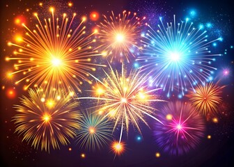 Fototapeta premium happy new year fireworks on the night sky