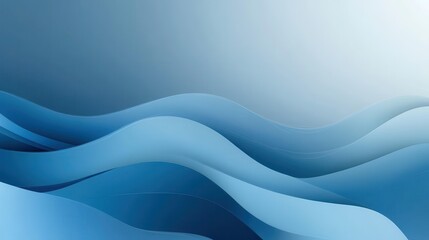 Abstract Blue Wave Background -  Fluid Design  With Gradient And Soft Shadows