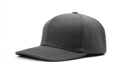 Plain Black Baseball Cap with Curved Brim