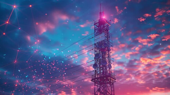 Mobile telecommunication cell tower with transmit digital light