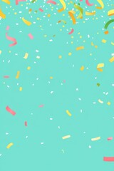 Colorful Confetti Explosion on Aqua Background