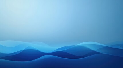 Obraz premium Abstract Blue Gradient Background with Wavy Lines - Modern Digital Art.