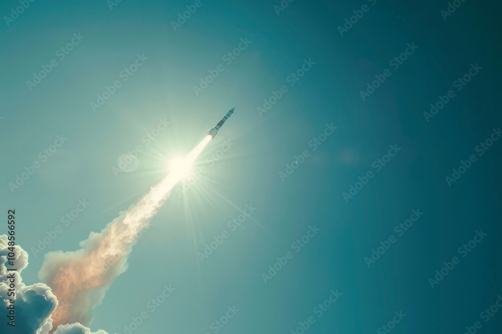 Canvas Prints rocket launch into space. generative ai