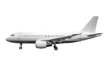 Obraz premium Passenger Jet Commercial Airplane with Engine Power isolated on transparent background