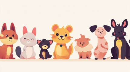 Obraz premium Small Animal Role-Switching Illustration: A Whimsical Adventure