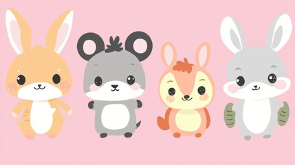 Obraz premium Small Animal Role-Switching Illustration: A Whimsical Adventure