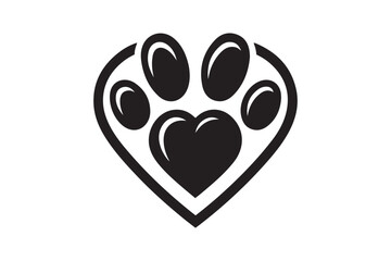 Heart Shape Animal Footprint Vector Art & Illustration