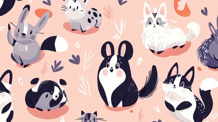 Obraz premium Small Animal Role-Switching Illustration: A Whimsical Adventure