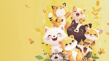 Obraz premium Small Animal Role-Switching Illustration: A Whimsical Adventure