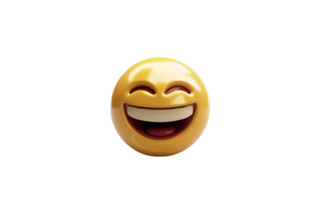 Emoji Showing Laughing Face Isolated on Transparent Background