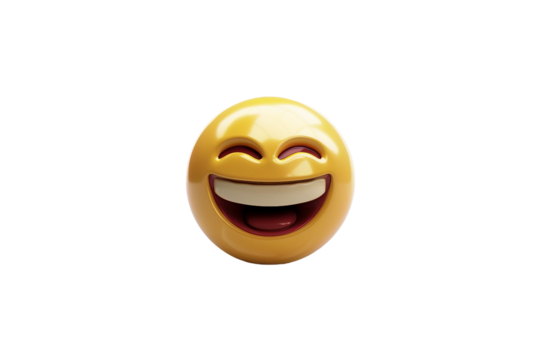 Emoji Showing Laughing Face Isolated on Transparent Background