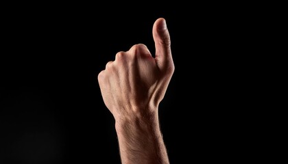 Fototapeta premium Hand with thumb up on a black background