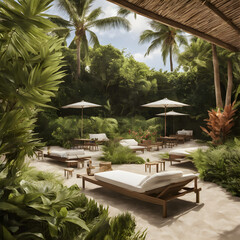 Nature's Paradise: Relaxation Among Flowers and Waves