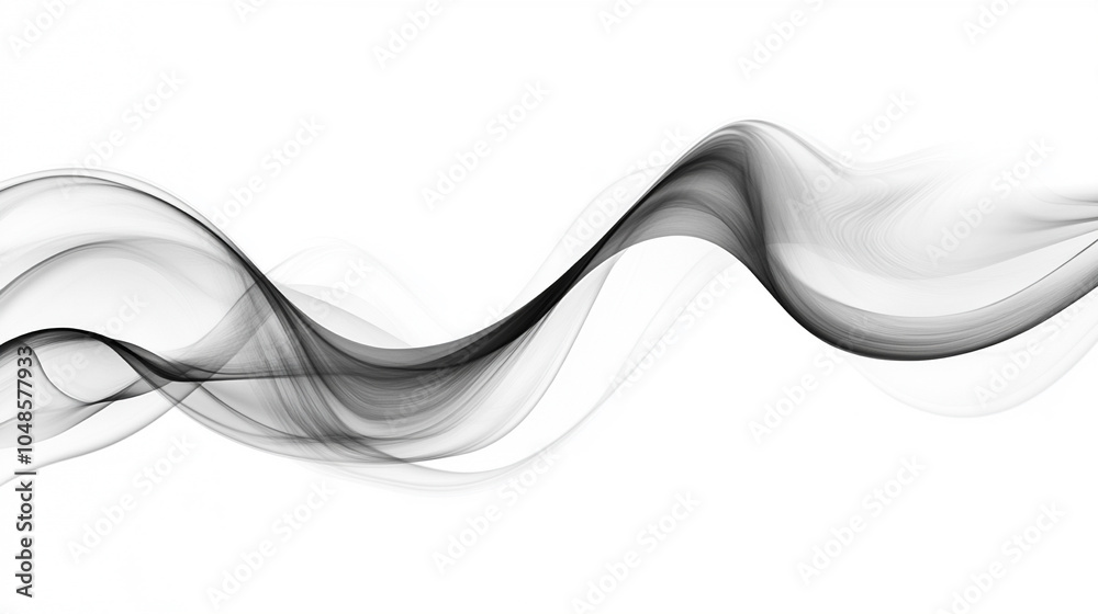 Fototapete abstract black wave flowing on white background. abstract black wave design isolated on white backgr