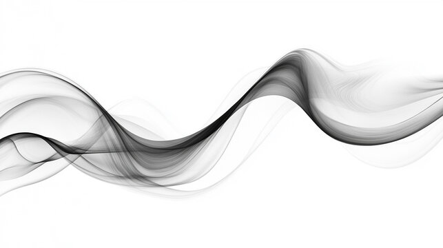 Abstract black wave flowing on white background. Abstract black wave design isolated on white background. abstract black wave and curve design ,modern and smooth motion white background, generative ai