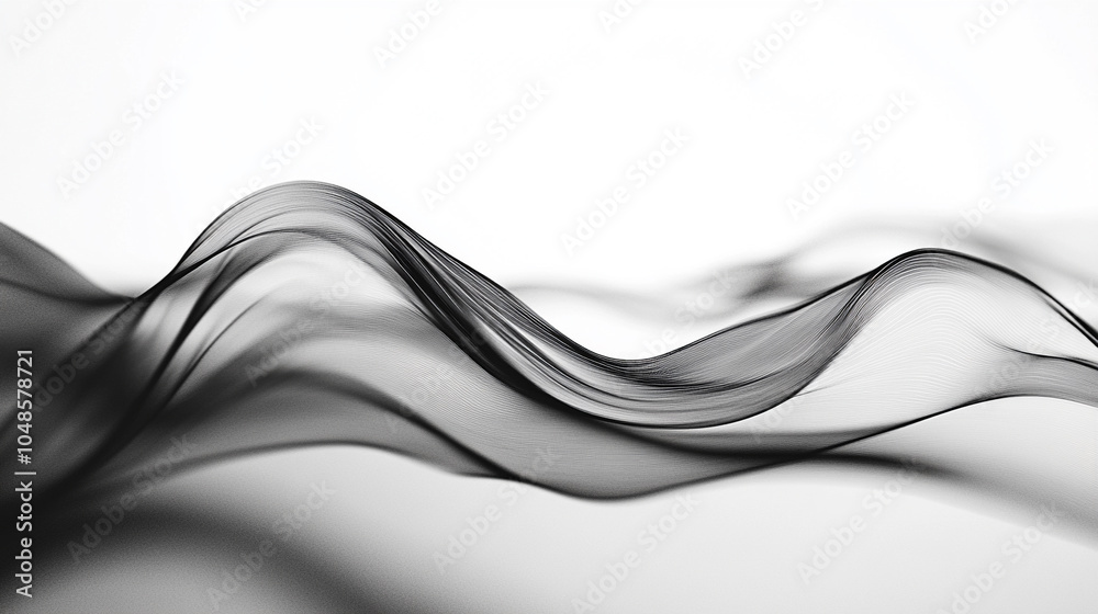 Leinwandbilder abstract black wave flowing on white background. abstract black wave design isolated on white backgr