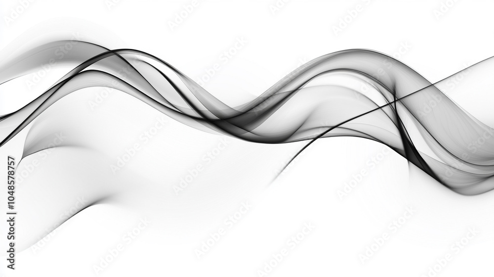 Poster abstract black wave flowing on white background. abstract black wave design isolated on white backgr