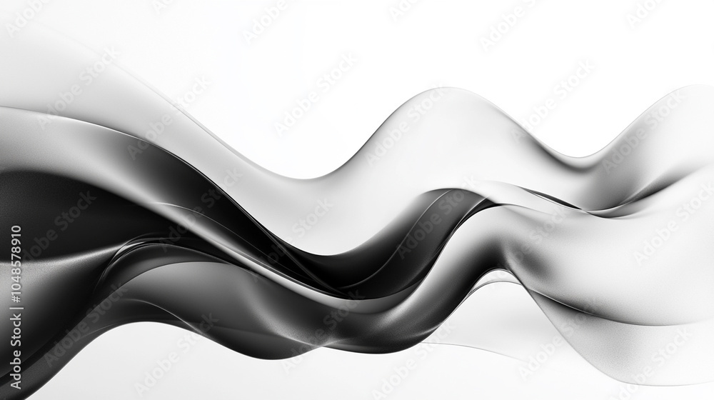 Leinwandbilder abstract black wave flowing on white background. abstract black wave design isolated on white backgr