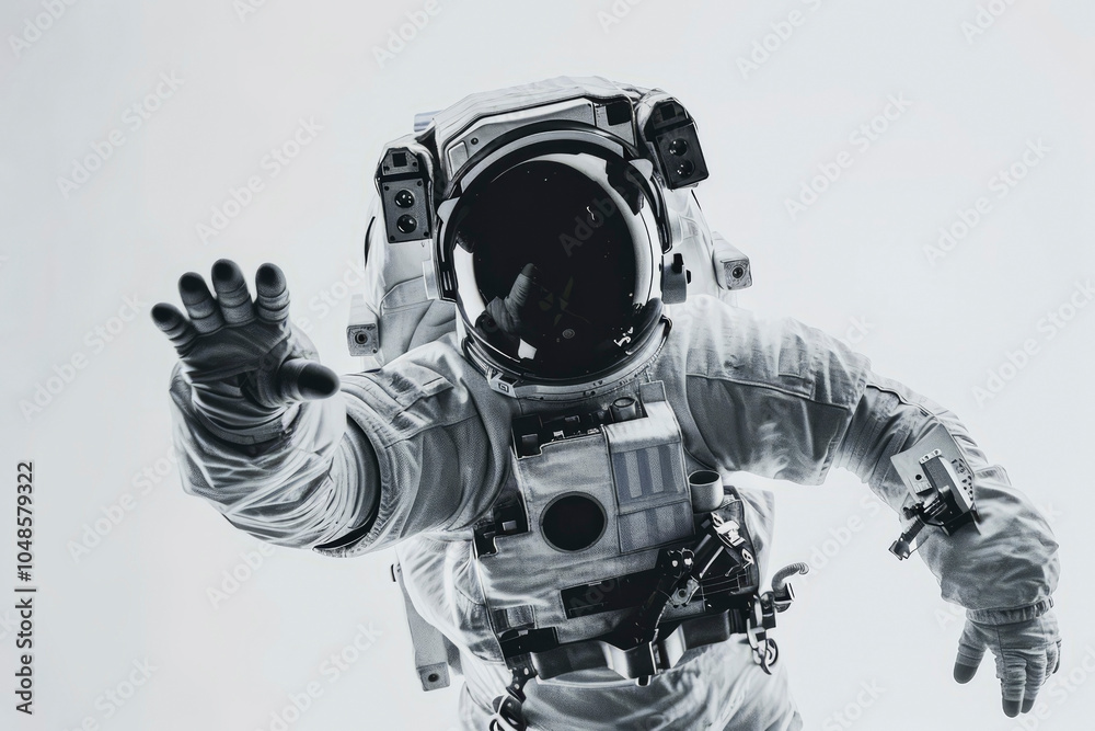 Wall mural astronaut in a spacesuit on a light background. generative ai