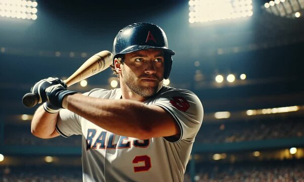 Baseball Batter Poised to Hit | Intense Focus and Powerful Stance at Home Plate
