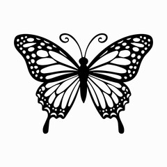 Butterfly silhouette vector illustrations on a white background