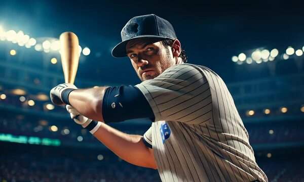 Baseball Batter Poised to Hit | Intense Focus and Powerful Stance at Home Plate
