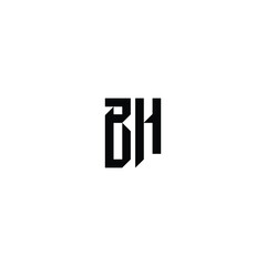 Obraz premium BH monogram logo design letter text name symbol monochrome logotype alphabet character simple logo
