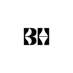 BH monogram logo design letter text name symbol monochrome logotype alphabet character simple logo