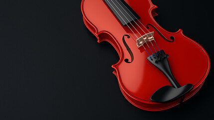 Fototapeta premium Closeup of violin strings and bow, black studio background, artistic and detailed