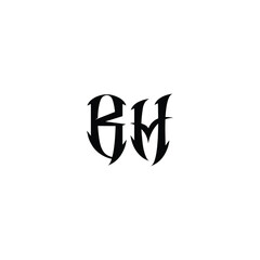 BH monogram logo design letter text name symbol monochrome logotype alphabet character simple logo