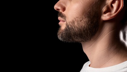Fototapeta premium Close up portrait of a man on a black background