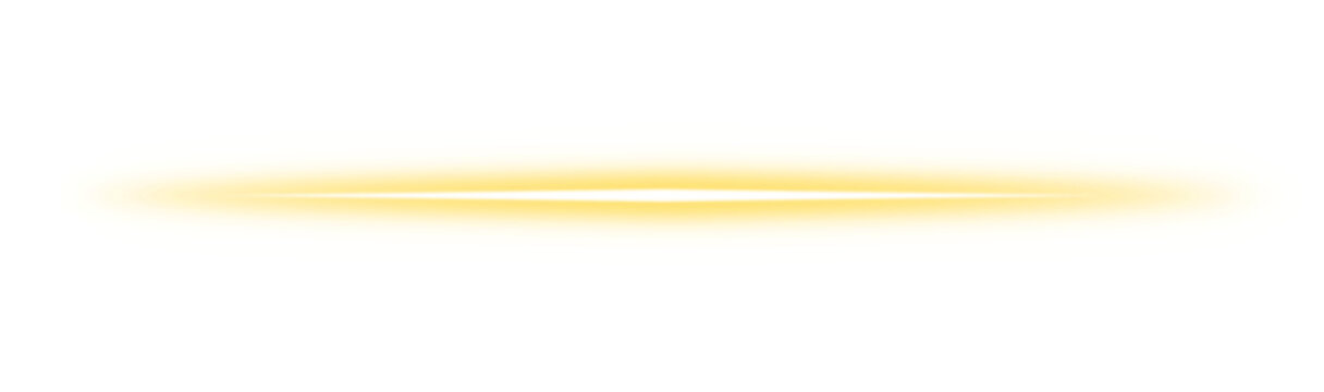 Glowing light line isolated on transparent background. Shine glow light ray. Neon line border sparkling. Shining gold neon light beam. Sun ray effect PNG. Sparkle neon line sign. Ray of light flare