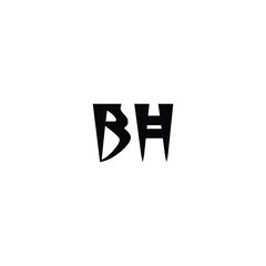 Obraz premium BH monogram logo design letter text name symbol monochrome logotype alphabet character simple logo