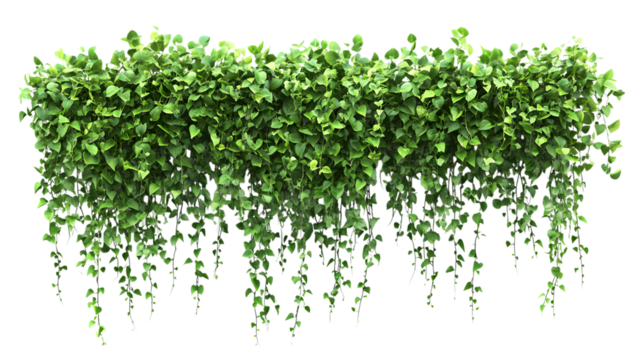 Green plant wall panno, isolated on white background
