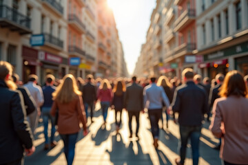blurry photo of people on the street