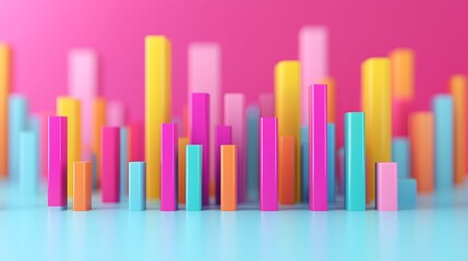 Obraz premium Colorful Abstract Financial Graphs and Bars
