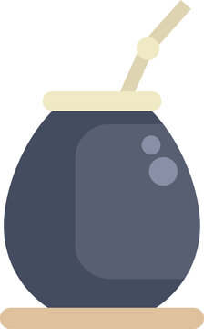 blue gourd mate cup with straw clip art preview