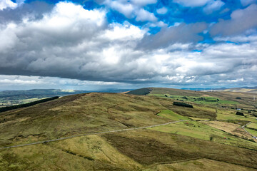 Aerial view of the Koram hill close to the Strabane transmitting station in Northern Ireland