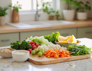 Meal Prep with Fresh Ingredients for Healthy Cooking