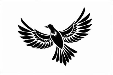 Obraz premium Graceful Bird Silhouette in Flight