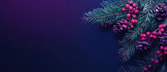 Festive Christmas Wreath with Pine Cones and Berries