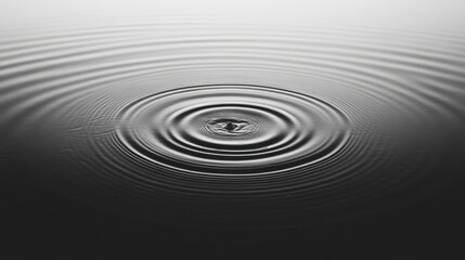 Black and white abstract ripples spread through water, captured from above on a sunny summer day, creating visual contrast.