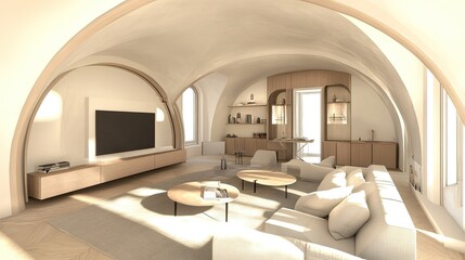 Modern Minimalist Living Room with Natural Light