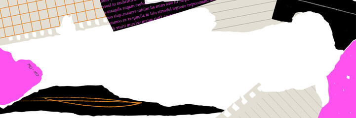 Obraz premium Colored rock stylish Torn Paper Frames. craft jagged rough zigzag banner template for social networks