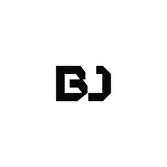 Fototapeta premium BJ monogram logo design letter text name symbol monochrome logotype alphabet character simple logo