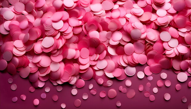 Pink festive confetti creates a bright background perfect for birthday celebrations and oth_1(470)