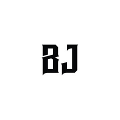 Obraz premium BJ monogram logo design letter text name symbol monochrome logotype alphabet character simple logo